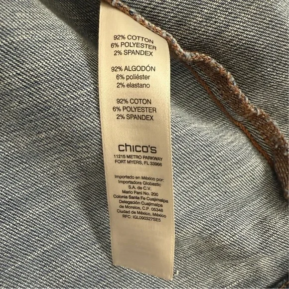 Chico’s Modern Denim Moto Jacket Size 2 - Picture 10 of 10